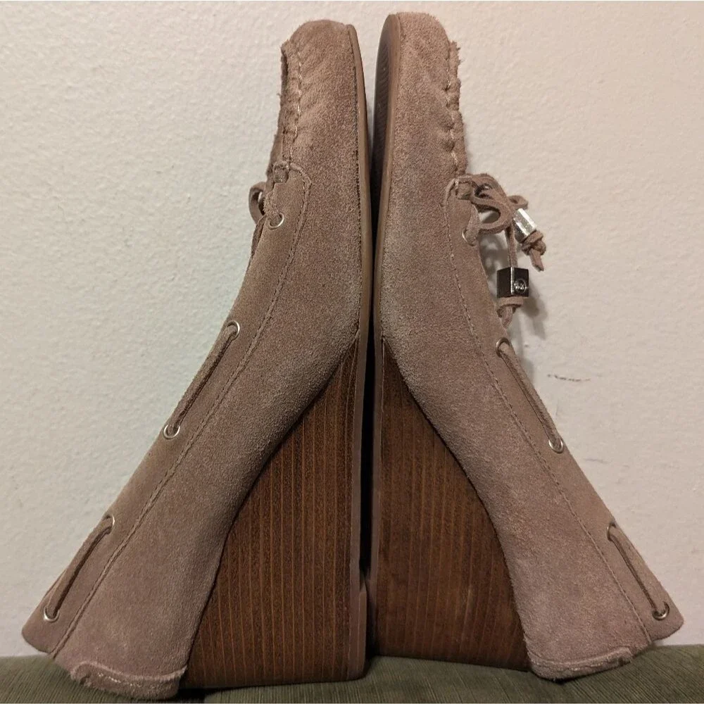 Michael Kors Pump Taupe Suede Bow Wedged Moccasins 7.5